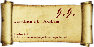 Jandaurek Joakim névjegykártya
